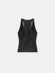 WOMEN - WOMEN'S MA LEATHER RACER BACK TANK - Black(SILK,BLACK)
