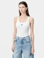 WOMEN - WOMEN'S MA EMBROIDERED RIBBED TANK - White(COTTON,White)