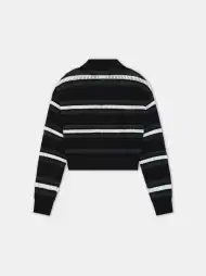 WOMEN - WOMEN'S MA LONG SLEEVE OVERSIZED POLO - Black Multi(EGYPTIAN COTTON,BLACK MULTI)