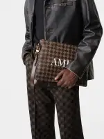 AMIRI MA QUAD LARGE POUCH - Brown(COTTON BLEND,Brown)