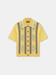 STARBURST BUTTON DOWN POLO - Champagne