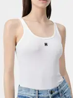 WOMEN - WOMEN'S MA EMBROIDERED RIBBED TANK - White(COTTON,White)