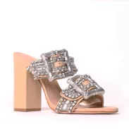 Enola Shine  Leather Sandal(5,Light Wood)
