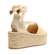 Greeca Casual  Espadrile(5,Pearl Gold)