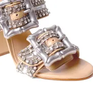 Enola Shine  Leather Sandal(5,Light Wood)