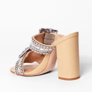 Enola Shine  Leather Sandal(5,Light Wood)