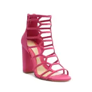 Julianna Block Nubuck Sandal(5,Hot Pink)