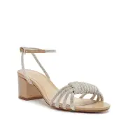 Jewell Mid Block Nappa Leather Sandal(5,Light Beige)