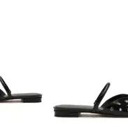 Gayle Leather Flat(5,Black)