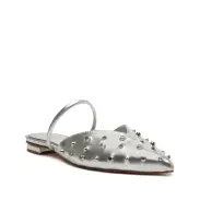 Gayle Metallic Leather Flat(5,Silver)