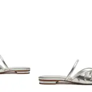Gayle Metallic Leather Flat(5,Silver)