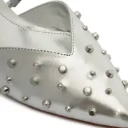 Gayle Metallic Leather Flat(5,Silver)