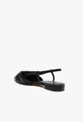 Judy Flat Leather Pump(5,Black)