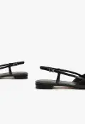 Judy Flat Leather Pump(5,Black)
