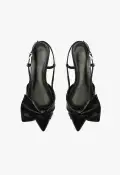 Judy Flat Leather Pump(5,Black)