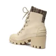 Jan Tweed Leather Bootie(5,Eggshell)