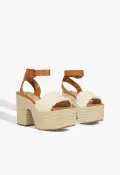 Isabel Cutout Leather Sandal(5,Beige)