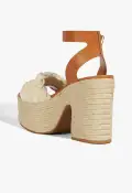 Isabel Cutout Leather Sandal(5,Beige)