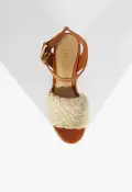 Isabel Cutout Leather Sandal(5,Beige)