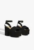 Isabel Cutout Leather Sandal(5,Black)