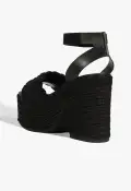 Isabel Cutout Leather Sandal(5,Black)