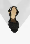 Isabel Cutout Leather Sandal(5,Black)