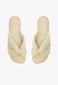 Fairy Casual Linen Sandal(5,Oyster)