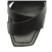 Gaylah Leather Sandal(5,Black / Gold)