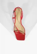 Heloise Mid Block Leather Sandal(5,Red)