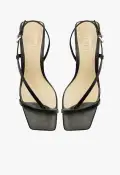 Heloise Mid Block Leather Sandal(5,Black)