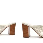 Evangeline Calf Leather Sandal(5,Pearl)