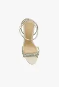 Jewell Block Nappa Leather Sandal(5,Crystal)