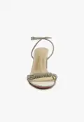 Jewell Block Nappa Leather Sandal(5,Crystal)