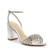 Jewell Block Metallic Nappa Leather Sandal(5,Silver)