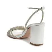 Jewell Block Metallic Nappa Leather Sandal(5,Silver)