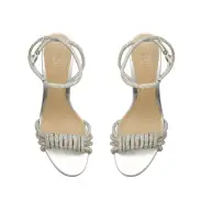 Jewell Block Metallic Nappa Leather Sandal(5,Silver)