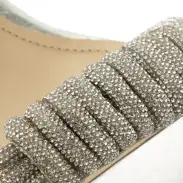 Jewell Block Metallic Nappa Leather Sandal(5,Silver)