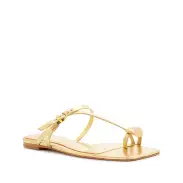 Elysa Leather Sandal(5,Gold)
