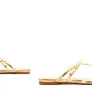 Elysa Leather Sandal(5,Gold)