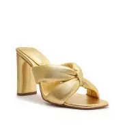 Fairy High Metallic Leather Sandal(5,Gold)