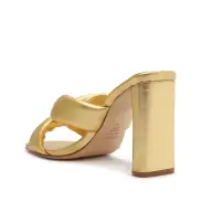 Fairy High Metallic Leather Sandal(5,Gold)