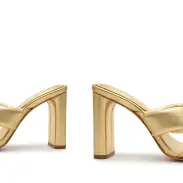 Fairy High Metallic Leather Sandal(5,Gold)