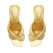 Fairy High Metallic Leather Sandal(5,Gold)