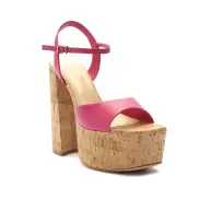 Glayce Nappa Leather Sandal(5,Hot Pink)