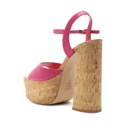 Glayce Nappa Leather Sandal(5,Hot Pink)