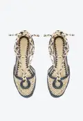 Jessel Flat Sandal(5,Blue)