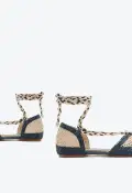 Jessel Flat Sandal(5,Blue)