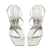 Heloise High Metallic Leather Sandal(5,Silver)