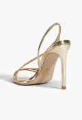 Inez Specchio Leather Sandal(5,Gold)