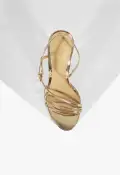Inez Specchio Leather Sandal(5,Gold)
